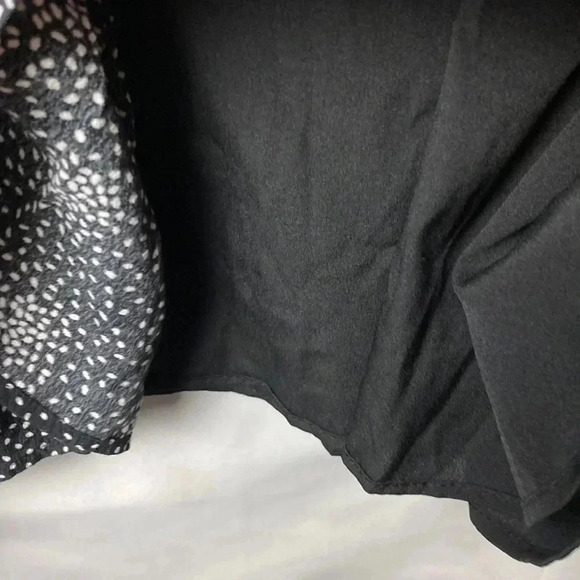 LOFT WOMENS SIZE 8 PETITE BLACK DRESS WHITE DOT DESIGN SIDE ZIP CROCHET - Picture 12 of 15